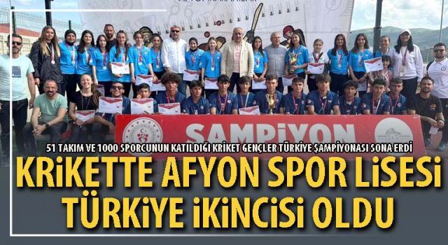 Krikette Afyon Spor Lisesi Türkiye ikincisi oldu