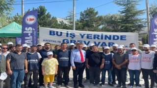 Mustafa Sarıgül 1 aydır grev yapan işçilere destek için Eskişehire geldi