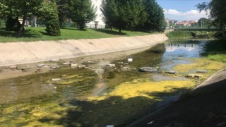 Su çekilince kanaldaki atıklar ortaya çıktı
