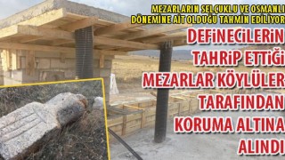 Derbent köyünde definecilerin tahrip ettiği mezarlar köylüler tarafından koruma altına alındı