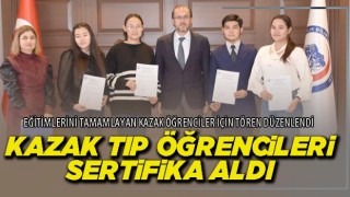Afyonkarahisar'da Kazak Tıp öğrencileri sertifika aldı