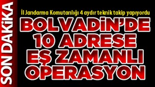 Bolvadin’de 10 adrese eş zamanlı operasyon