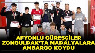 Afyonlu güreşçiler Zonguldak’ta madalyalara ambargo koydu