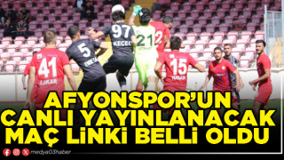 Afyonspor’un canlı yayınlanacak maç linki belli oldu